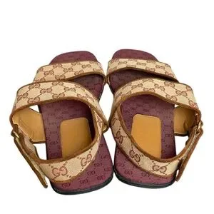 GUCCI Monogram Flats Strappy Canvas Sandals \\\\ 7 (US 7.5) Gucci | Shoes | Gucci Monogram Flats Strappy Canvas Sandals  main image 2